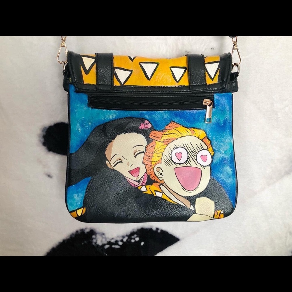 Hand painted demon slayer purse